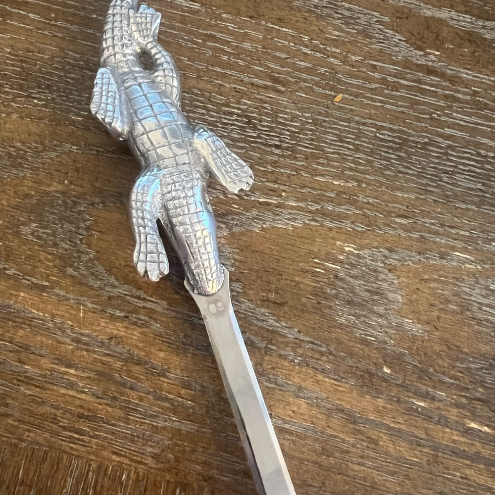 Purple and Silver Reptile Figurine with Textured Scales - Picture 3 of 4